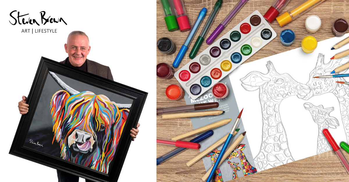 Colouring Sheets, Colourful Cows and The Rainbow Effect-Steven Brown Art