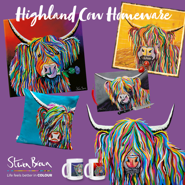Highland Cow Homeware by Steven Brown Art