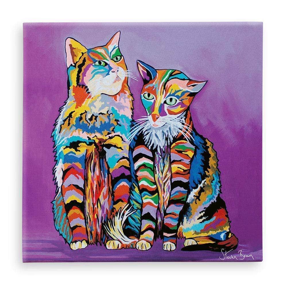 Bert & Morag McCheety Colourful Cat Canvas | Steven Brown Art