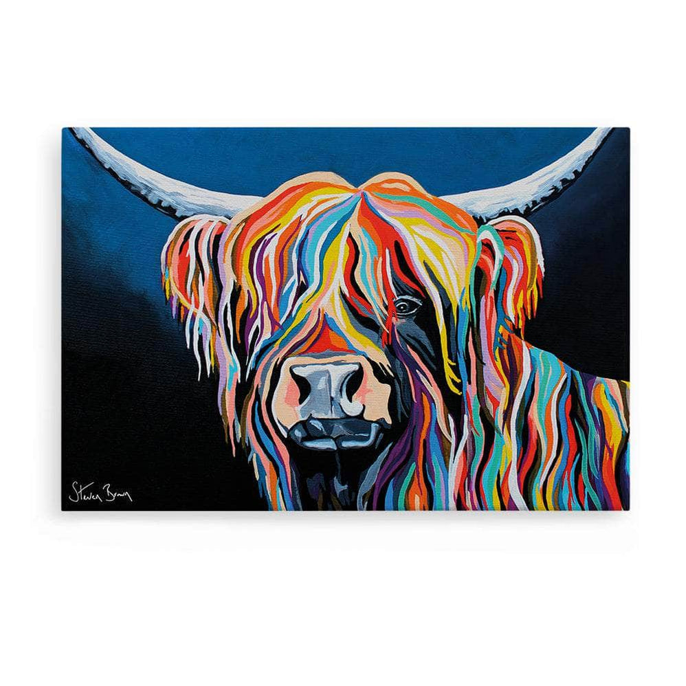 Steven Brown McCoo Canvases - Colourful Highland Cow Art — Steven Brown Art