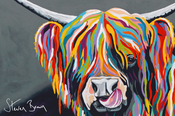 Heather McCoo Highland Cow Painting by Steven Brown