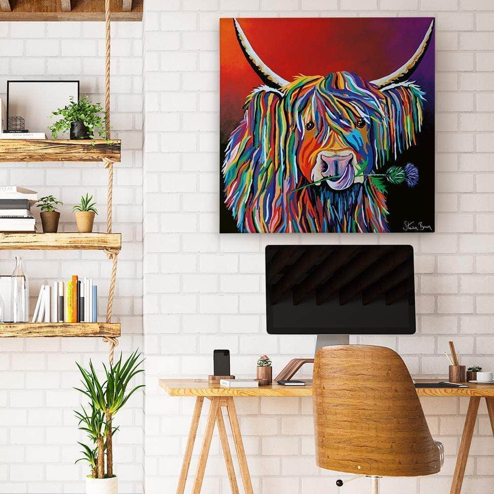 Colourful Highland Cow - Lizzie McCoo Canvas | Steven Brown Art