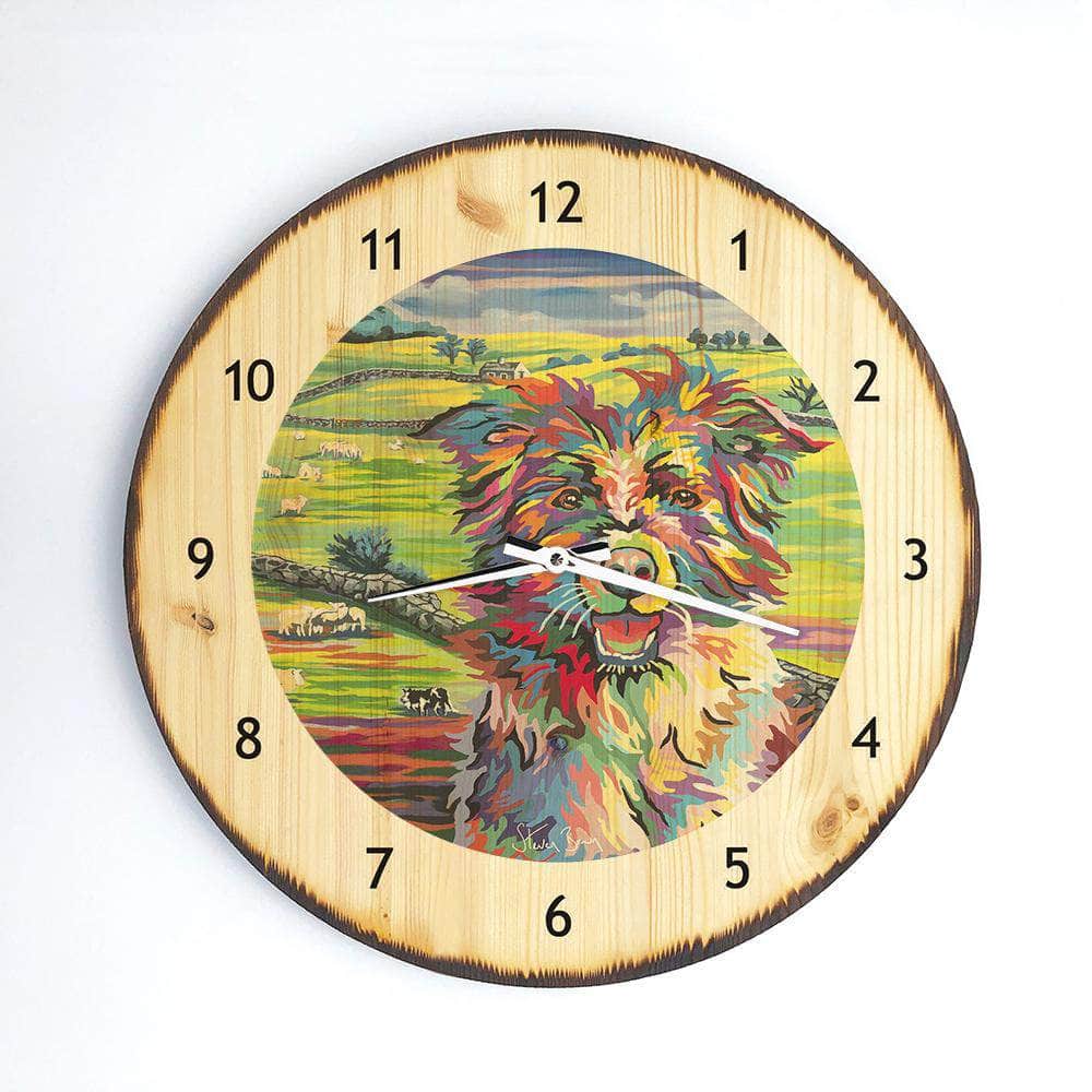 Molly McDug Sheep Dog Wooden Clock | Steven Brown Art