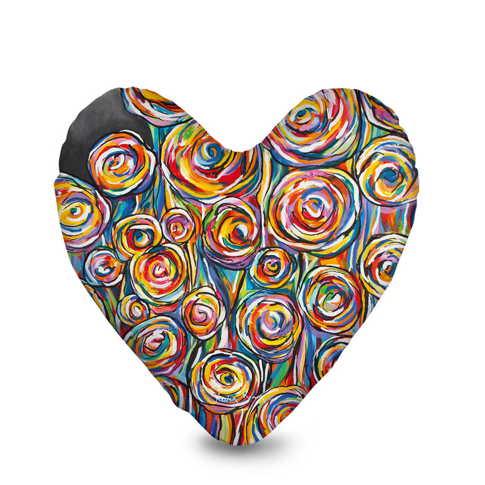 Floral Symphony - Heart Cushion