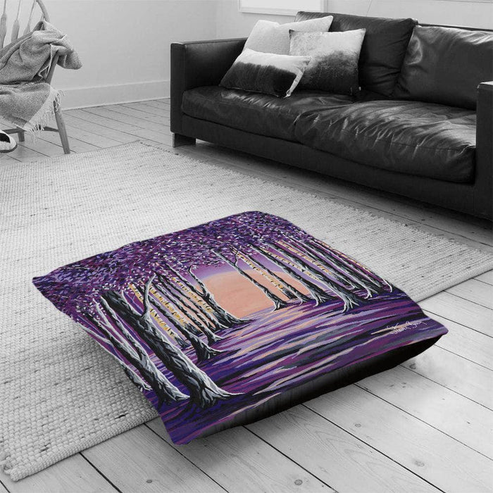 Purple Forest Rainbow Floor Cushion Steven Brown Art