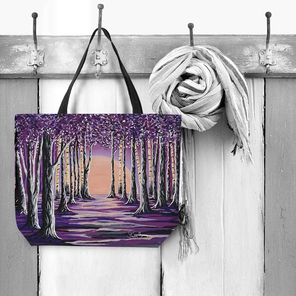 Purple canvas tote bags deals