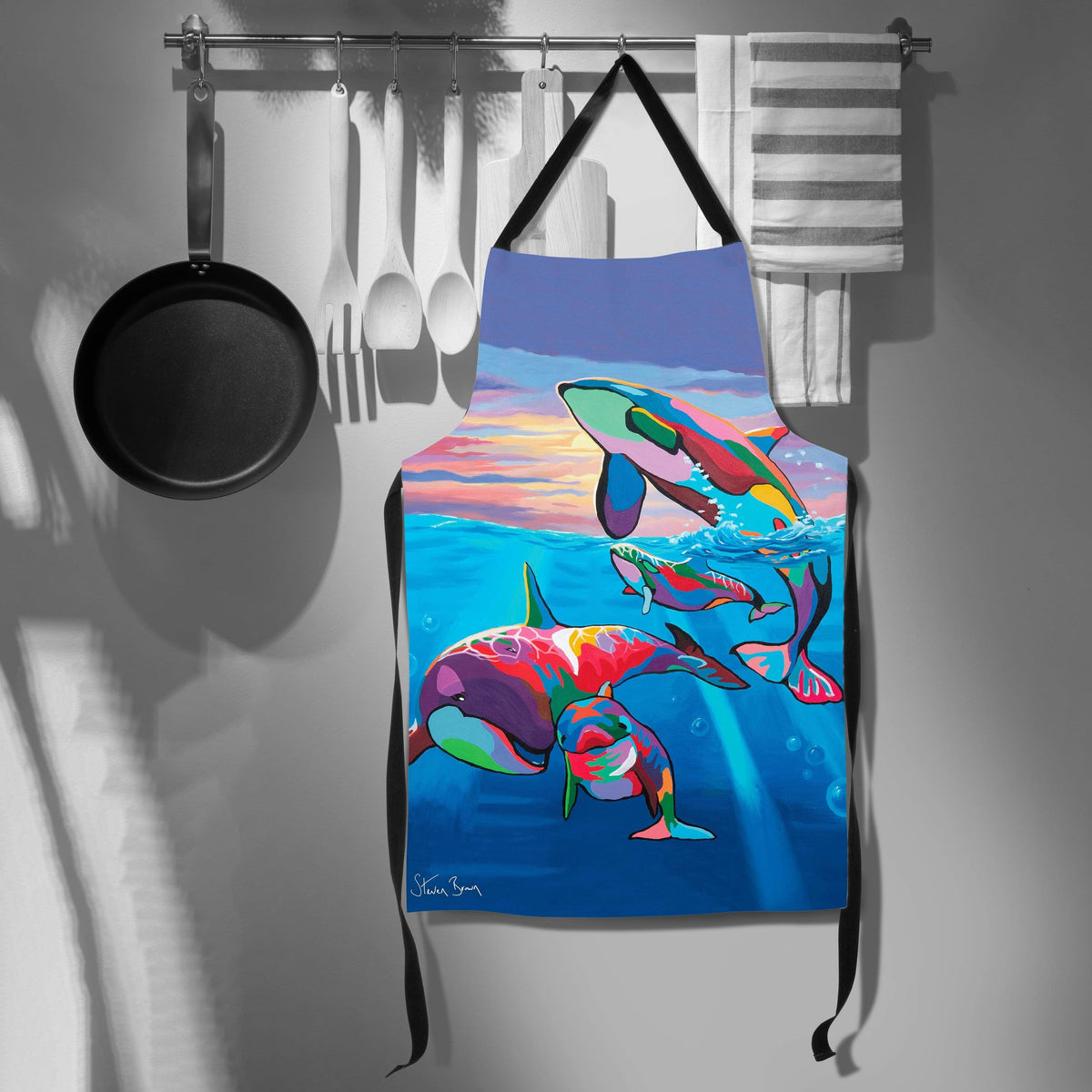 Save the Ocean Families Orca Whale Apron | Steven Brown Art