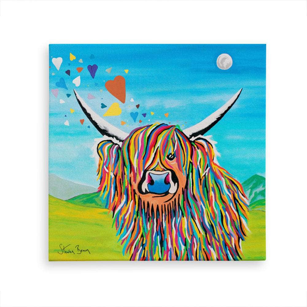 Colourful Highland Cow - Sweetheart Chloe McCoo Canvas | Steven Brown Art