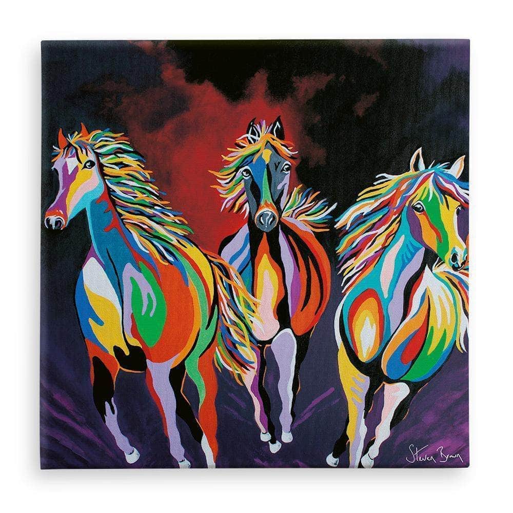 レア/SKOLOCT/CANVAS/ART/2 Horse Canvas Print - The Wild McCuddy's | Steven Brown Art