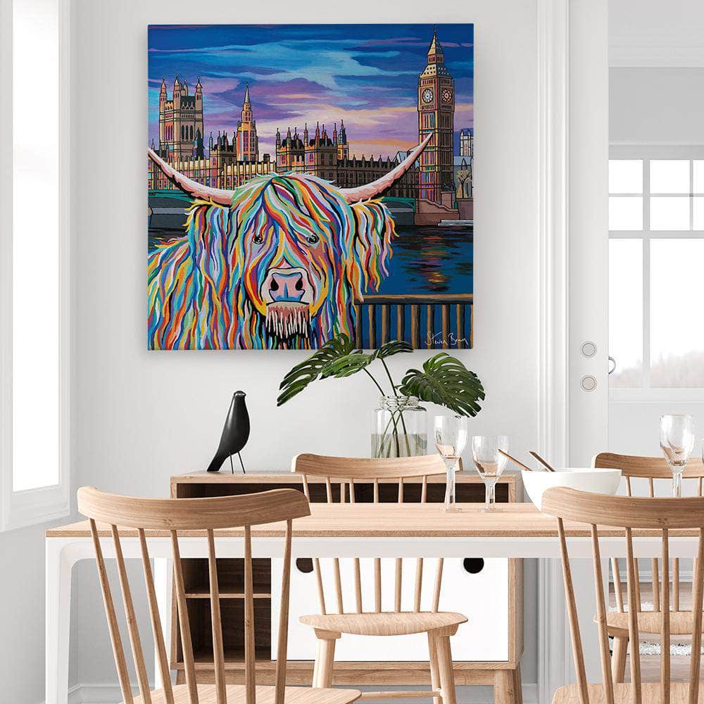 Wee Ben McCoo Highland Cow Art Canvas | Steven Brown Art