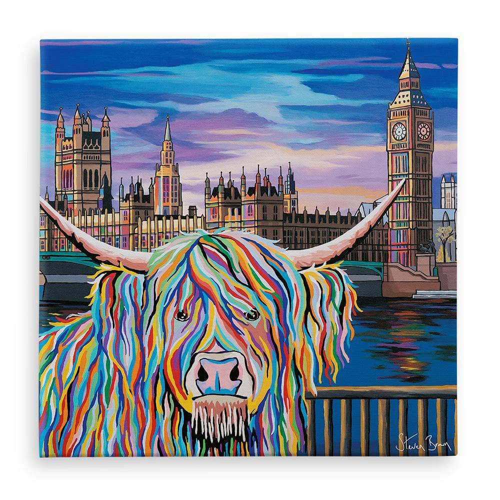 Wee Ben McCoo Highland Cow Art Canvas | Steven Brown Art