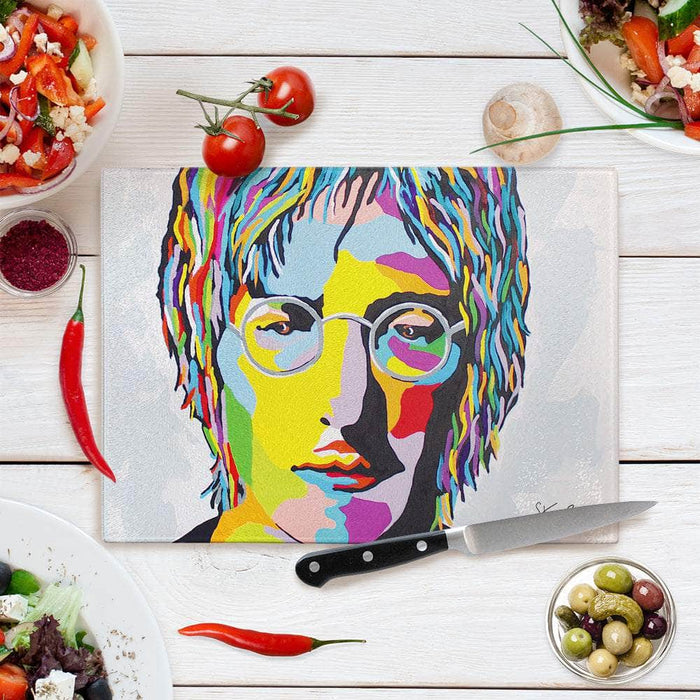 John Lennon - Glass Chopping Board