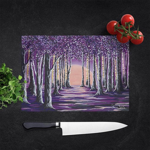 Purple Forest - Glass Chopping Board