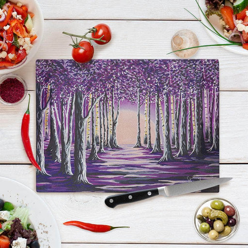 Purple Forest - Glass Chopping Board