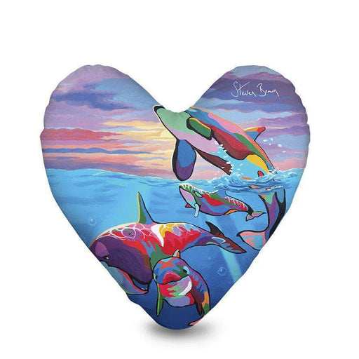 Save The Ocean Families - Heart Cushion